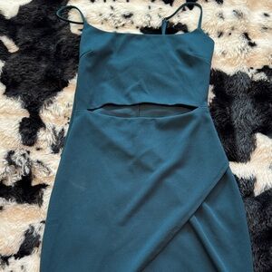 Lulu's Deep Blue Asymmetrical Dress